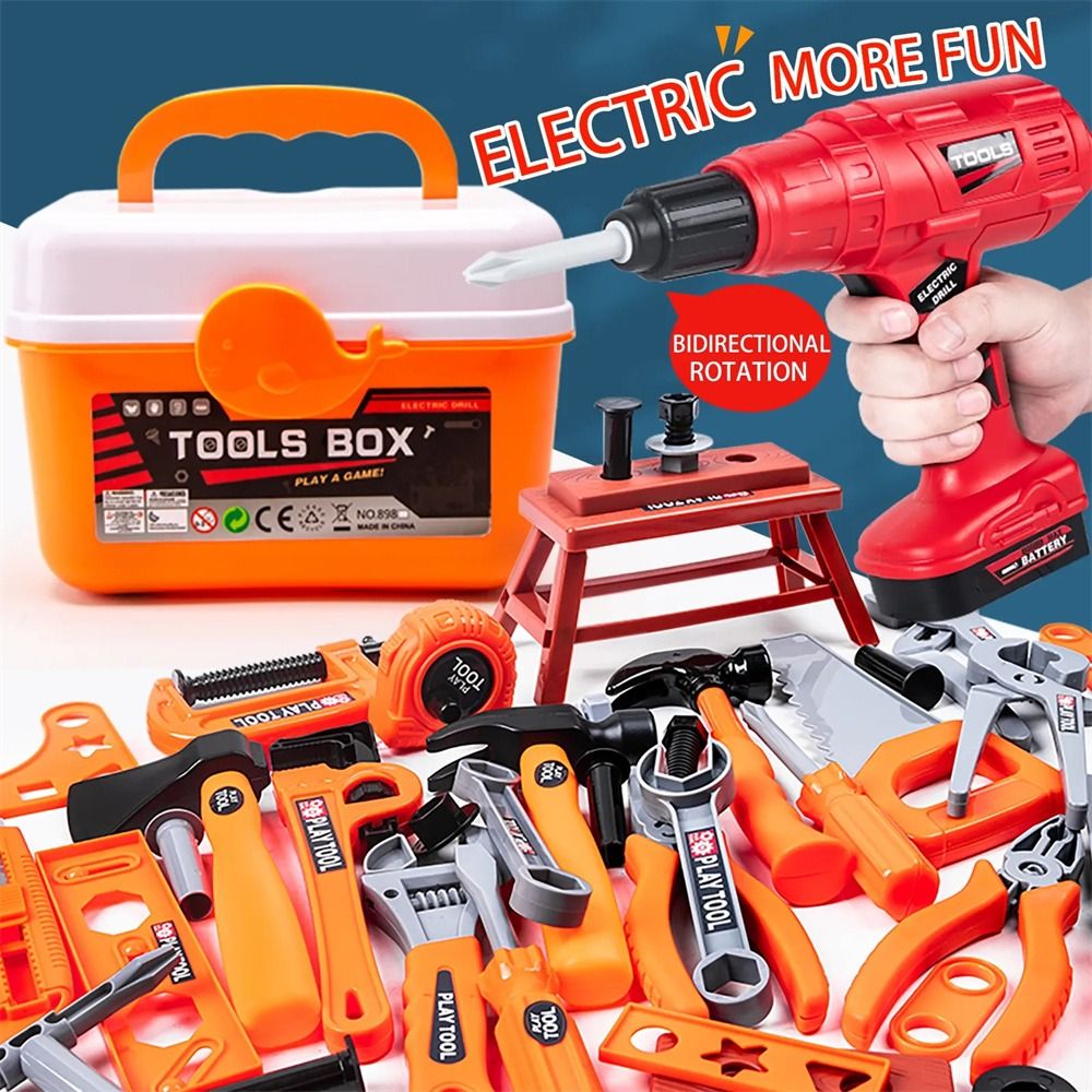 Power Tools Construction - مجموعة أدوات ألعاب كهربائية للأطفال: مثقاب
