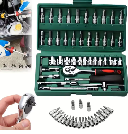 Rotary Tool Kit - 46 قطعة محرك مجموعة مقابس 1/4