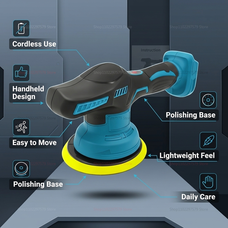 ملمع سيارات لاسلكي 18 فولت، آل - مراجعة Power Tools Sander وسعره