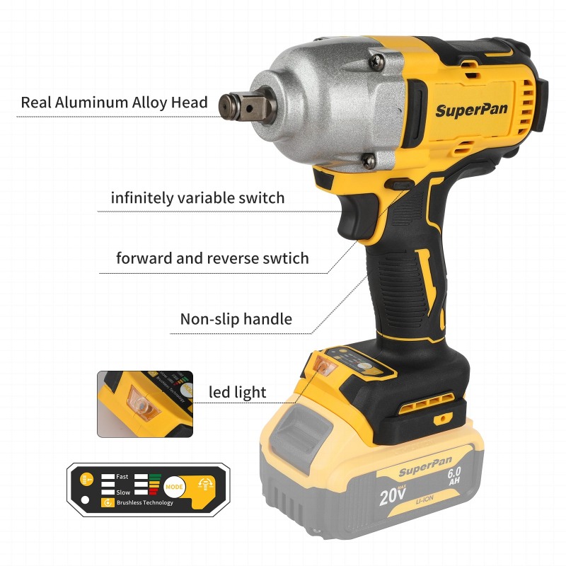 مفتاح ربط طرق لاسلكي بدون فرشا - مراجعة Power Tools Construction وسعره